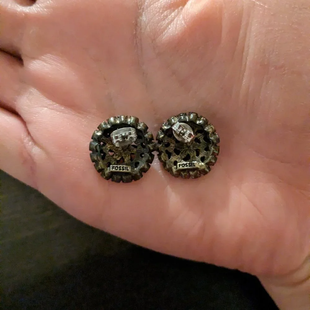 Fossil Crystal Earrings
